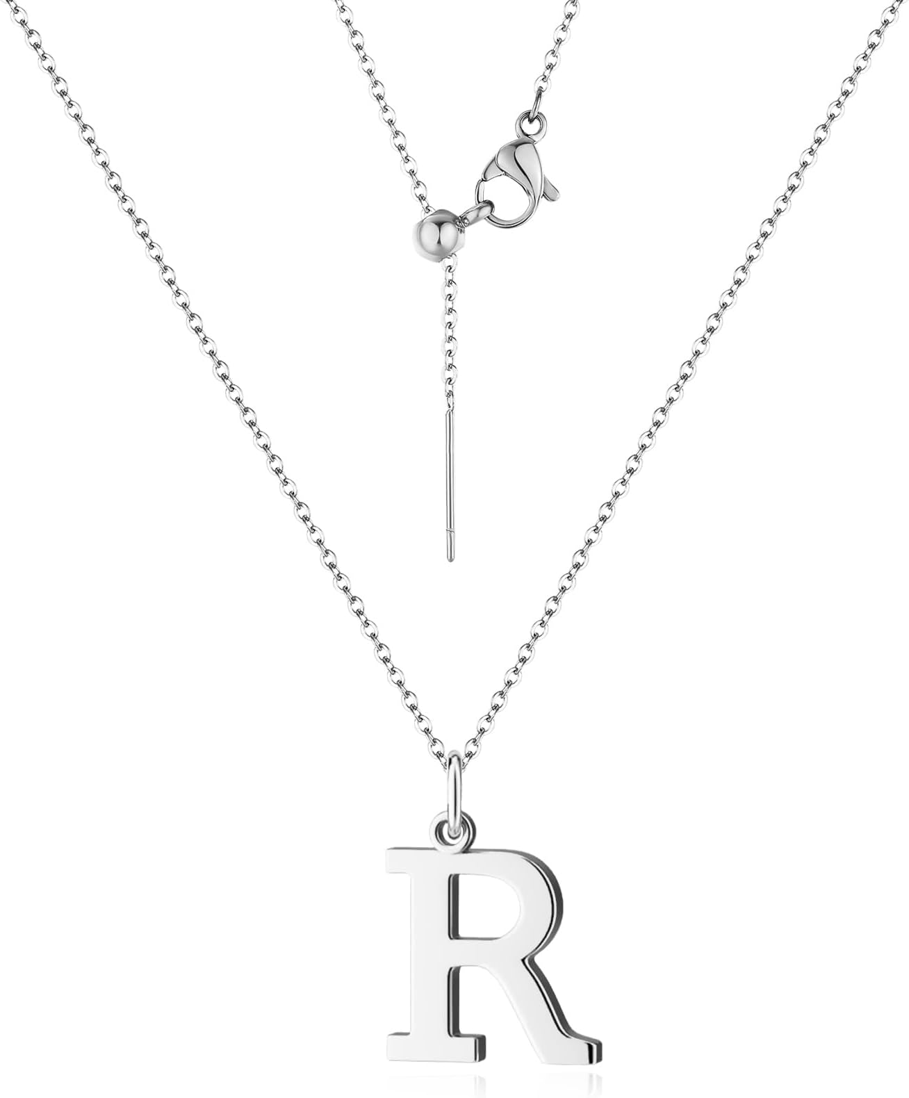 REELMARInitial Necklaces for Women, Dainty Name Letter Choker Necklace, Stainless Steel Alphabet A-Z Pendant Necklace for Teen Girls, Trendy Cute Personalized Monogram Jewelry Gifts