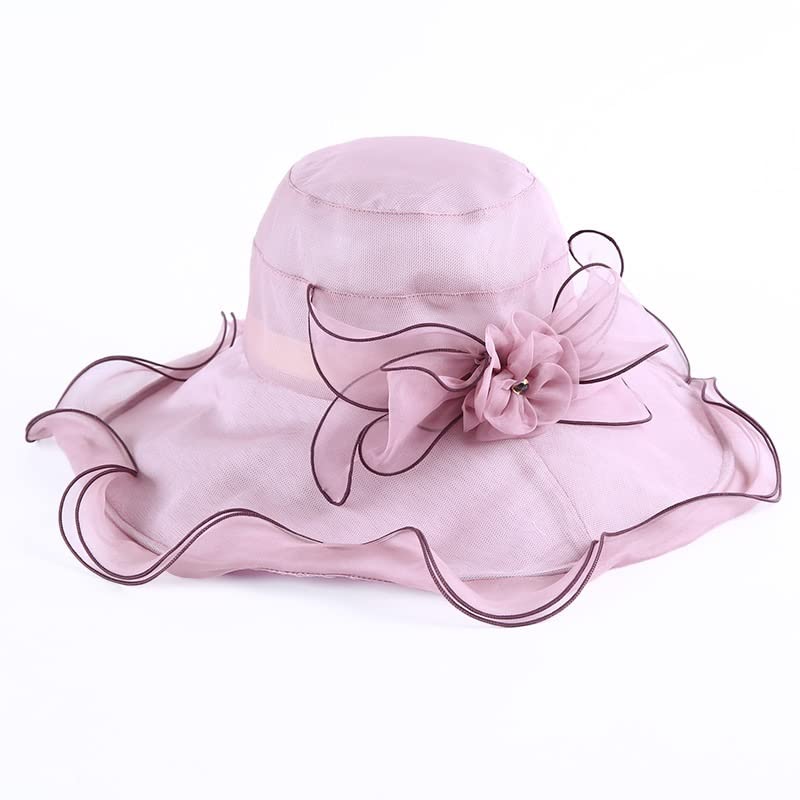 Chapeau d'église en maille pour femme avec grand bord pour mariage YXWYXWA