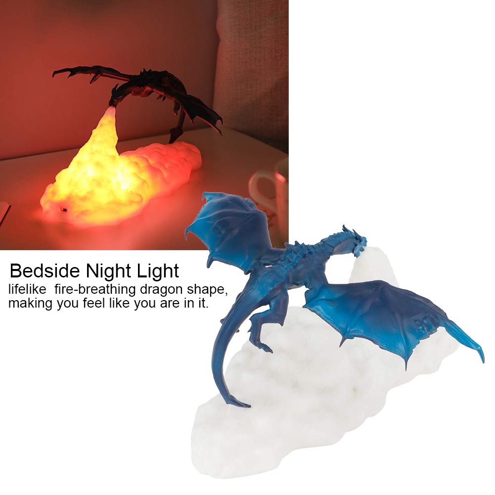 Lumière en Forme De Dragon De Feu Imprimée en 3D, Lampe De Chevet, Lampe De Table Rechargeable par USB, pour Chambre d'enfant, Chambre De Garçon Et De Fille