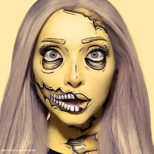 Image of Mehron Makeup Paradise Makeup AQ Refill Size | Stage & Screen Performance, Face & Body Painting, Beauty, Cosplay, and Halloween | Water Activated Face Paint, Body Paint .25 oz (7 ml) - Pastel Yellow