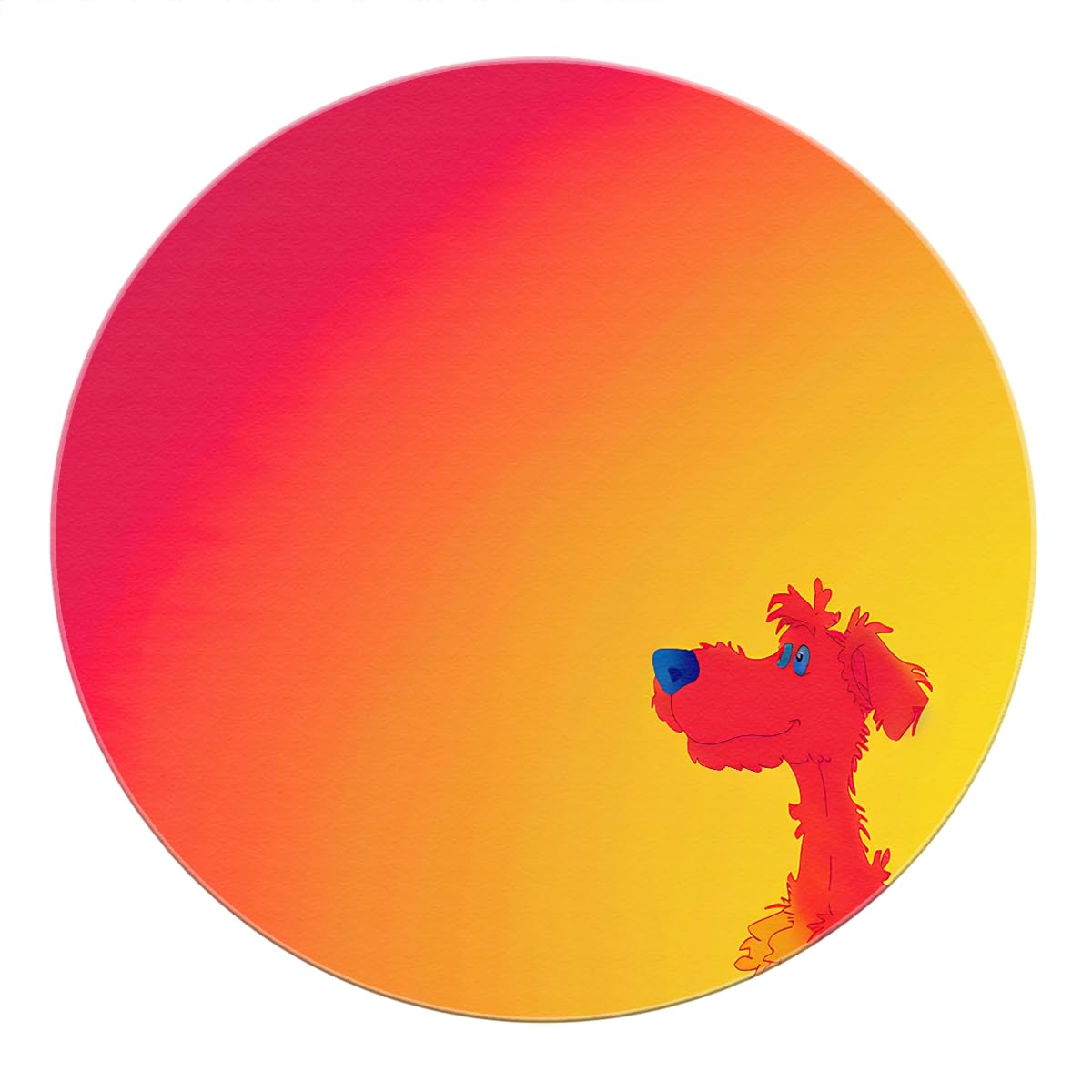 Tapis lavable silhouette chien moquette dégradé vibrant salon 160cm