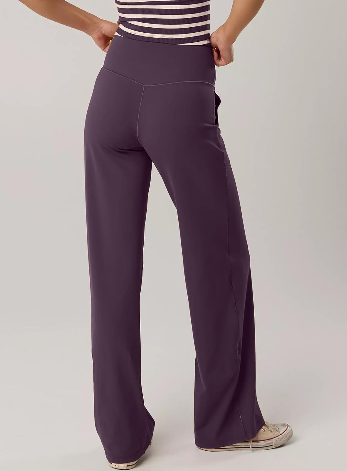 Darong Women Wide Leg Yoga Pants with Pockets High Waist Stretch Workout Leggings with Tummy Control - Image 2