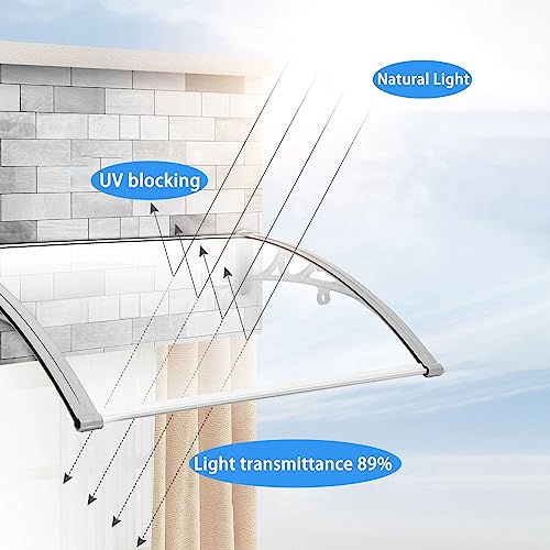 Auvent d'extérieur polycarbonate contre la pluie pour porte et balcon - 5