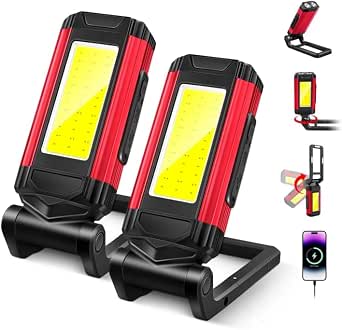 Luz de trabajo LED recargable Blakapoo de 2 piezas