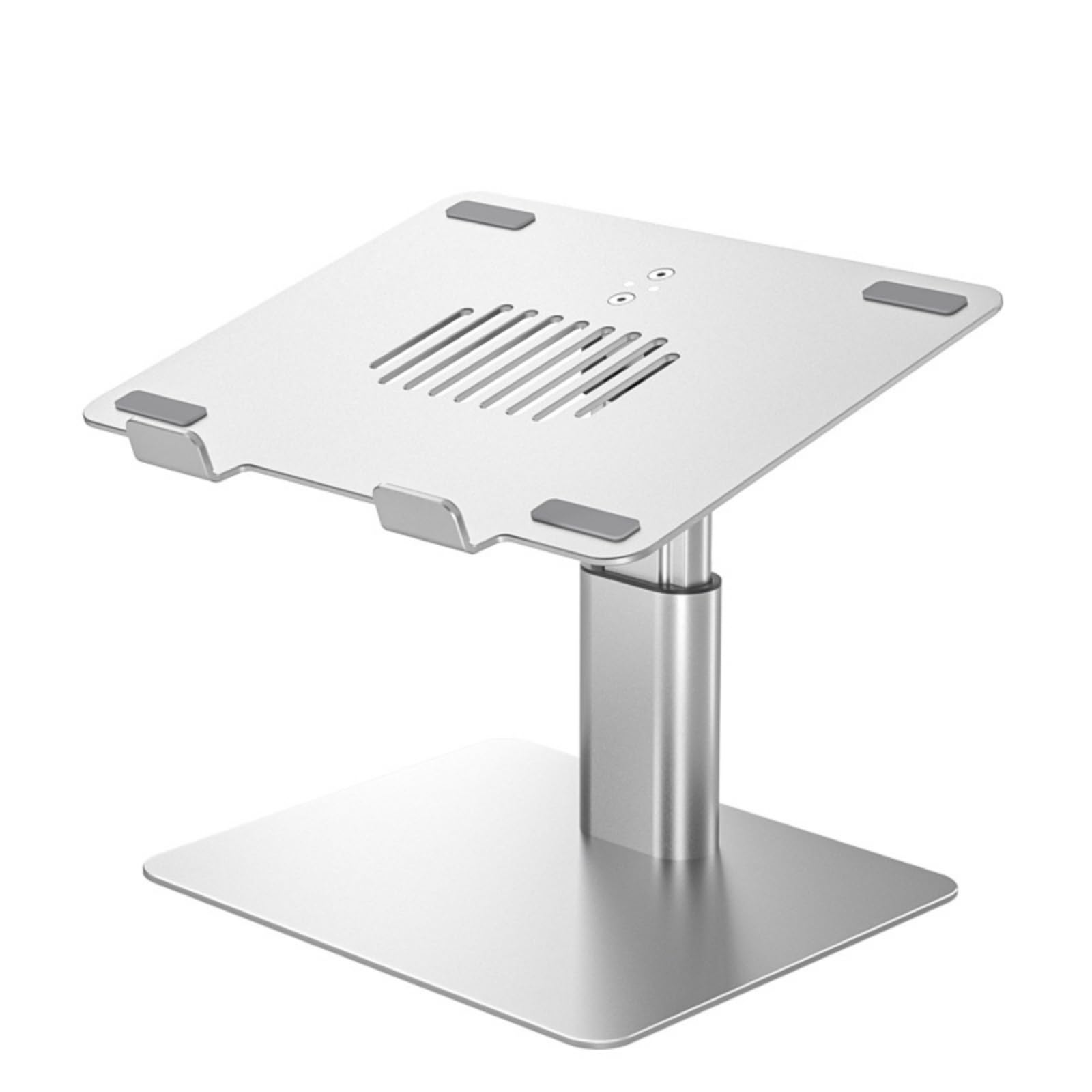 Supporto con Base in Lega di Alluminio Ventilato Rialzo Ergonomico Reggilibro per Professionisti, Lavoratori Mobili, Scrivania, Argento