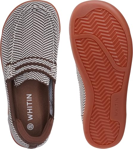 Image of WHITIN Women's Wide Penny Loafers Slip On Barefoot Flats W616 | Breathable Knit Fabric, Soft Skin-Friendly Feel, Lightweight Comfort, Office Work, Travel Days & Everyday Walking