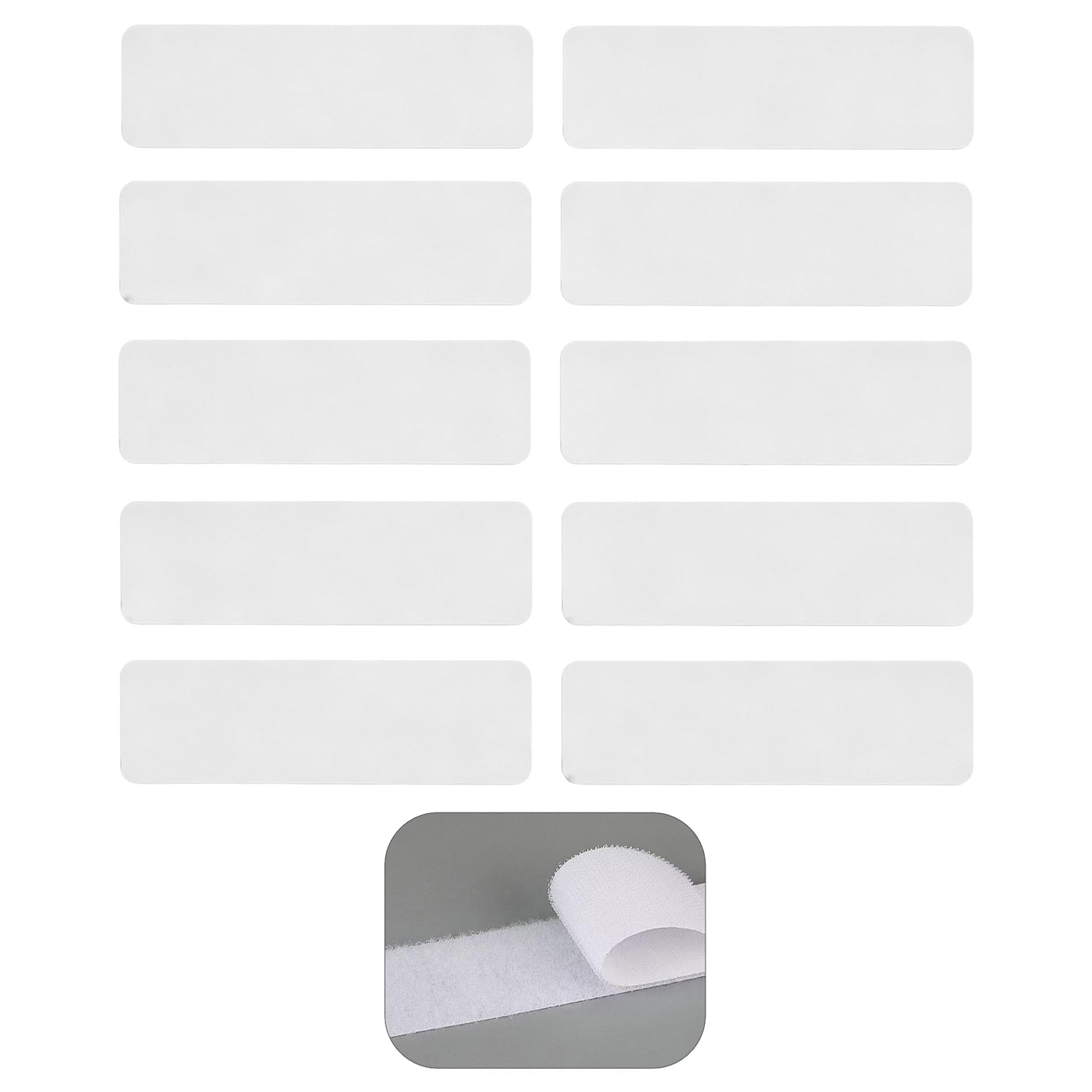 Scratch Autocollant Double Face Blanc Réutilisable Rectangle 3 x 10 cm Lot de 10 Pièces