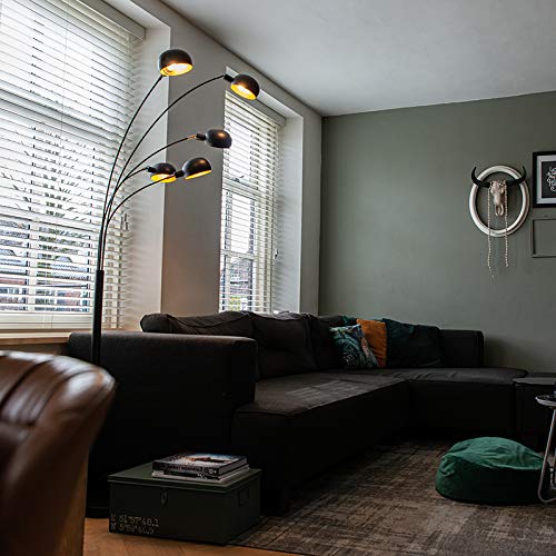 Qazqa - Modern Floor Lamp 5 Black - Sixties Marble- Oman - View #4