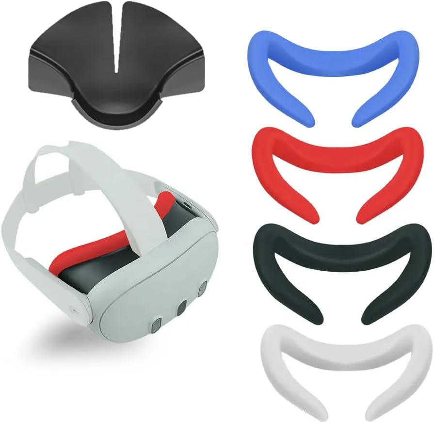 Miniatura 2 de TNE Face Cushion Cover, Nose GuardLight Blocker, Outer Shell, Thumbstick Caps, Lens Pad for Meta Quest 3 Silicone Face Pad Cover, Front Cover, Lens