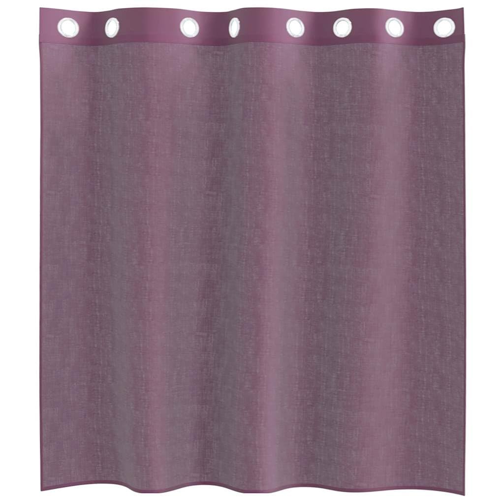 Voile Vorhänge mit Ösen 2 Stück Lila 140x140 cm, 100% Polyester, halbtransparenter Gardinenschal für Wohnzimmer Schlafzimmer Küche, Leichter Sichtschutz und Sonnenschutz