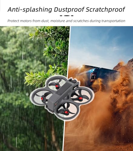 CERFFOOL Osłona silnika do DJI Avata 2, osłona ochronna silnika ze stopu aluminium, pyłoszczelna, wodoodporna, odporna na zarysowania, ochrona drona, odporne na wilgoć, akcesoria ochronne (czerwona)