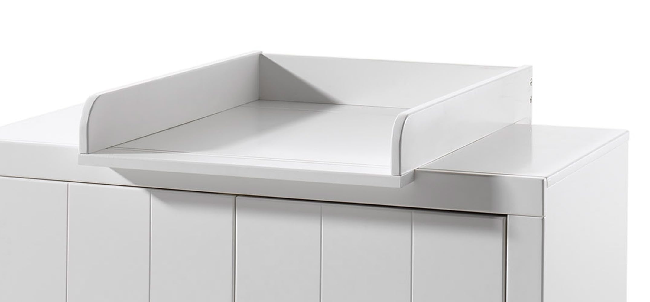 möbelando Wickelaufsatz >Erik< in Weiß aus Massiv Kiefer und MDF - 76x10x54cm (BxHxT)