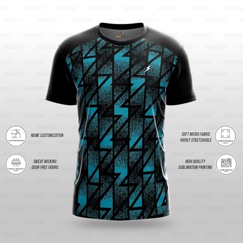 Image of YOURJERSEY Custom Sports Jersey for Men & Kids | Add Player Name | Personalised Cricket /Football /Badminton T-Shirt | Custom Team Jersey