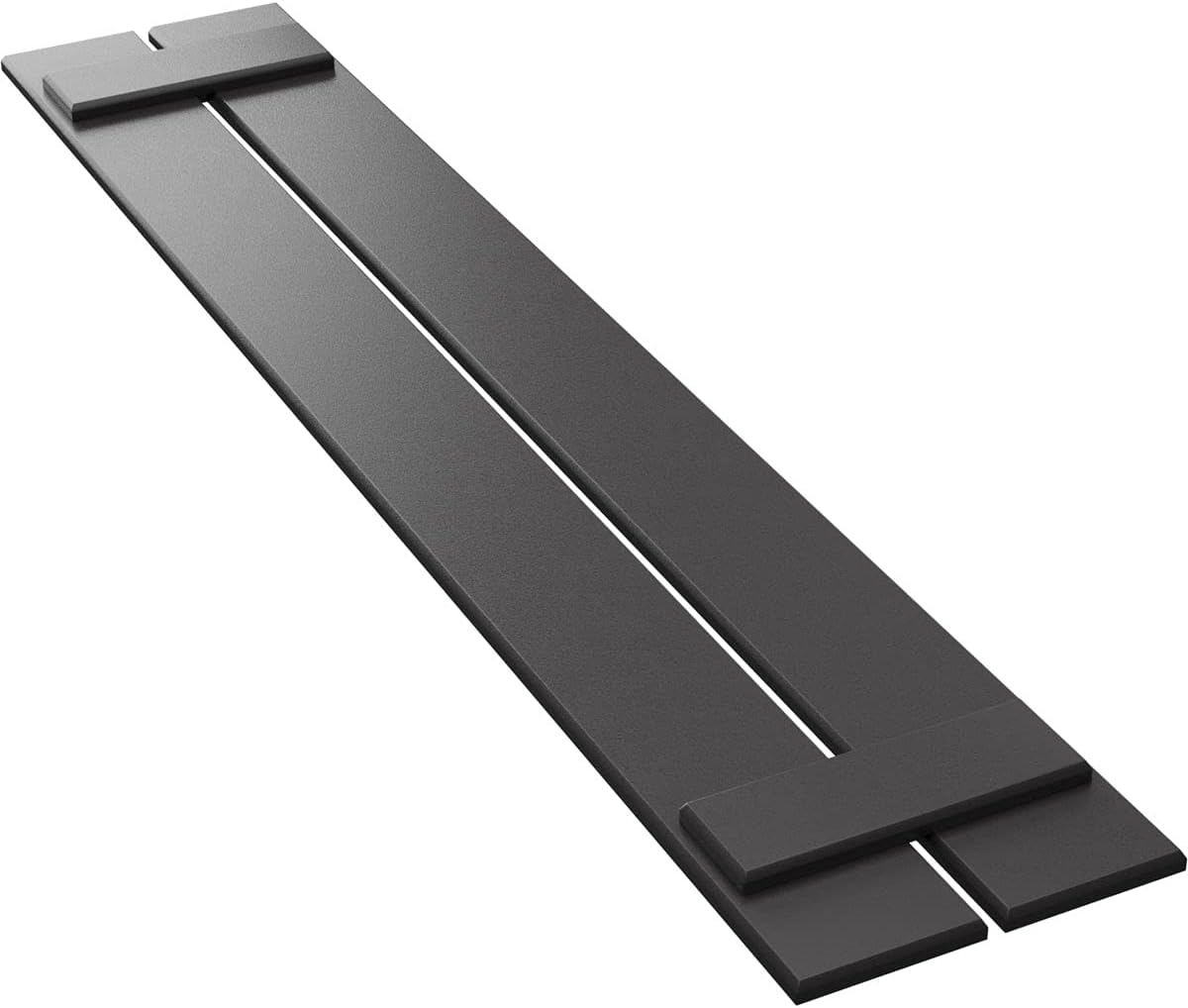 11 1/4"W x 26"H True Fit PVC, Two Board Spaced Board-n-Batten Shutters, Shadow Mountain (Per Pair - Hardware Not Included)