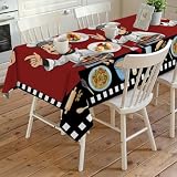 Rectangle Tablecloth Waterproof & Stainproof Tablecloths,Kitchen Pizza Pasta Chefs Washable Table Cloth Wrinkle-Free Fabric Table Cover for Dining/Party/Wedding Rustic Black and White Buffalo Plaid