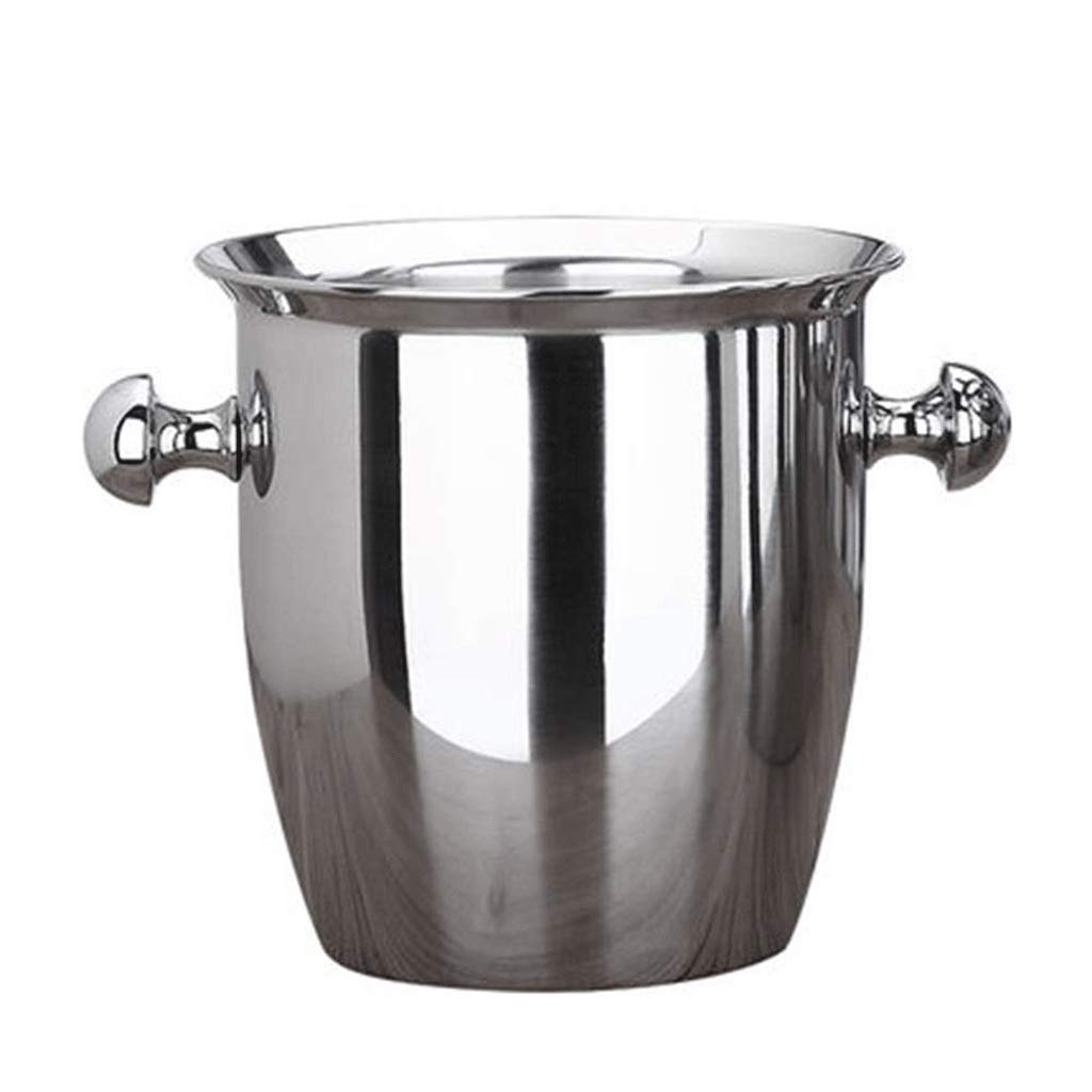 Seau à Glace épais en Acier Inoxydable - Seau à Glace Refroidisseur de vin et de Champagne 2 L/5 L, récipient Grande capacité pour karaokés de Bar d'hôtel (5 L) (5 L)