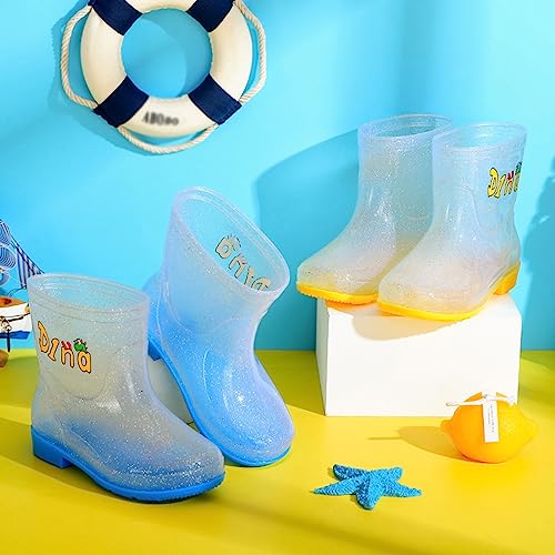 IWIHMIV Baby Lightweight Rain Boots Toddler Boys Girls Non-Slip Cartoon Rubber Rain Shoes Outdoor Rain Boots4