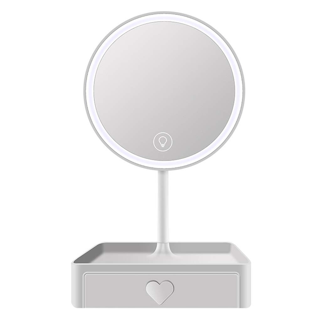 Miroir de maquillage avec boîte cosmétique LED idéale pour les déplacements