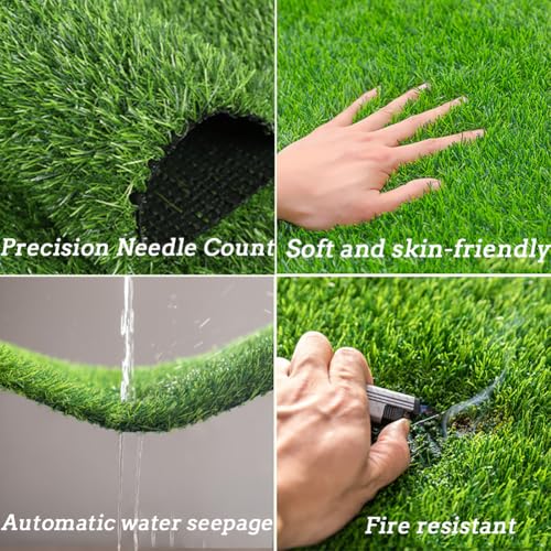 Césped artificial transpirable de 20 mm alfombra verde exterior para terraza de 1x7 metros 3