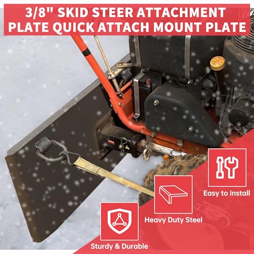 Image of ECOTRIC 3 /8 inch Skid Steer Attachment Plate Universal Quick Attach Mount Plate