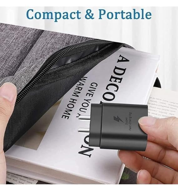 Image of Charger Original 25W Type C Super Fast Charger Adaptor Android Phone Wall Charger for Galaxy S23 Ultra /S23 /S23 Plus /S22 /S22 Ultra /Galaxy Tabs Black (DP59)