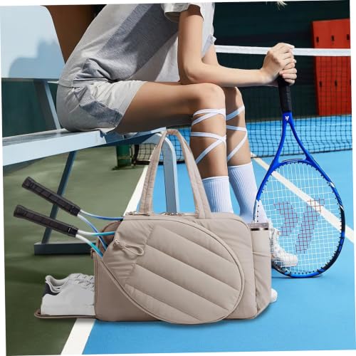 Bolsa de gimnasio para mujer espaciosa con capacidad para dos raquetas 4