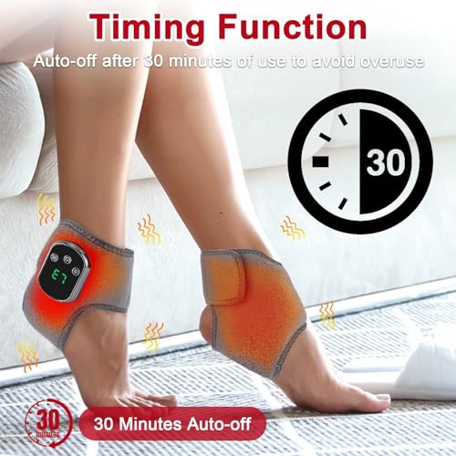 3 En1 Masajeador de Pies, Aparato de Masaje para Pies Portátil Eléctrico, 3 Modos de Vibración, 5 Niveles de Calor, Tobillera Calefactada, Temporizador Inteligente para Piernas Sin Dolor y Vitales - imagen 6