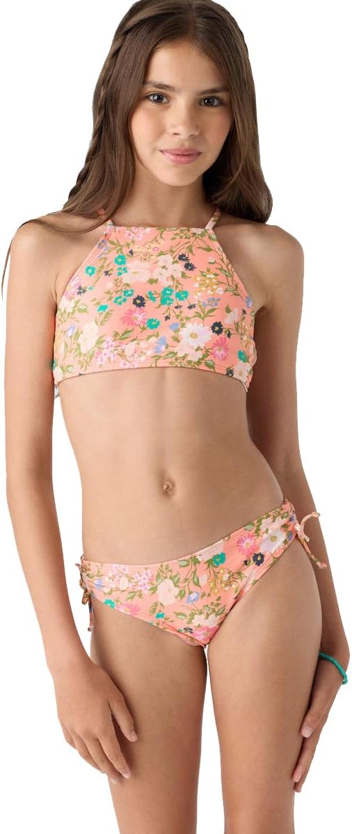 O'NEILL Kelly Floral High Neck Girl's Swim Set - Full Coverage, All Over Print - Beach Lifestyle Apparel