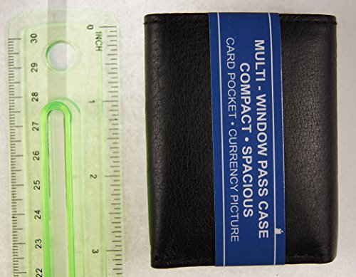 AG Wallets Kids Genuine Leather Tri Fold Black Wallet 3" x 2.5" (Black)3