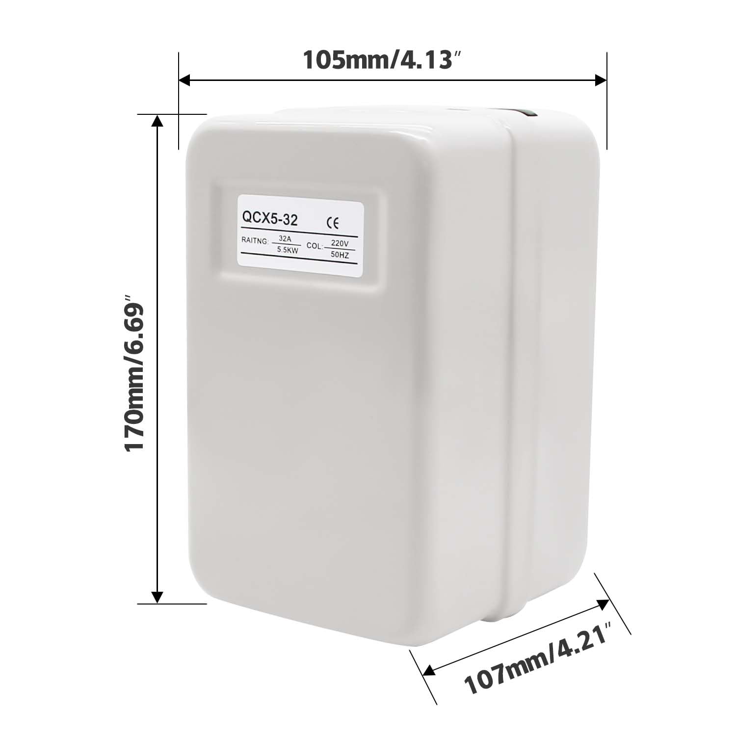 Arrancador magnético de motor eléctrico, 220 V, 5,5 kW, 7,5 HP, interruptor magnético lateral, interruptor magnético monofásico o trifásico para compresor de aire
