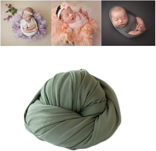 Miniatura 3 de Coberllus Manta elástica sin arrugas para bebés recién nacidos, para sesión de fotografía (verde)