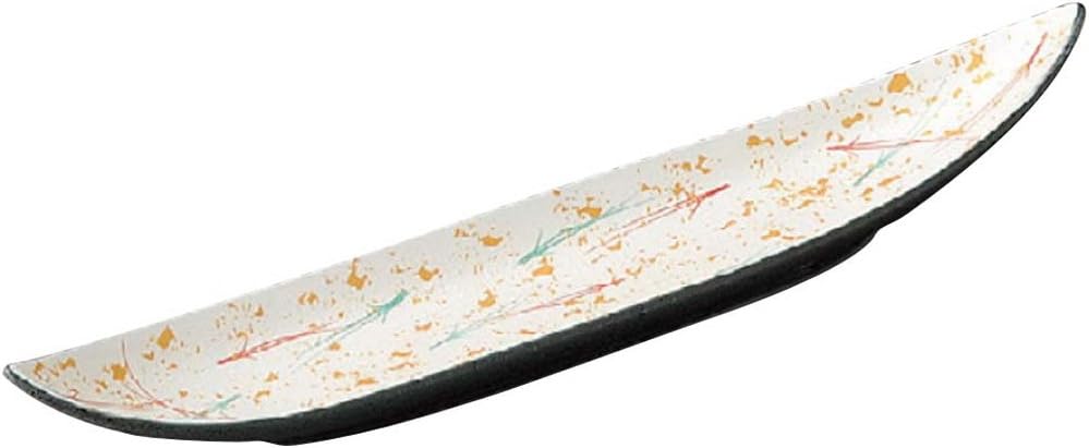 Yamasita Craft 11145120 Silver Pine Needles Scattered 9.0 Appetizer Plate, 1.9 x 10.5 x 0.6 inches (4.9 x 26.6 x 1.6 cm)