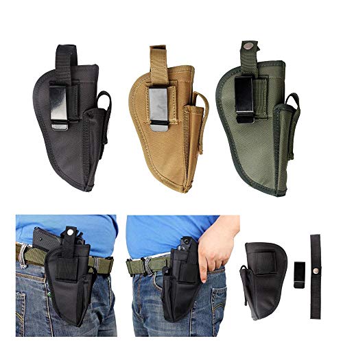 Gexgune Gun Holster Tactical Magazine Pouch Gun Holster Belt Clip Left Right Interchangeable Pistol G17 Hand Gun Holsters (Black)