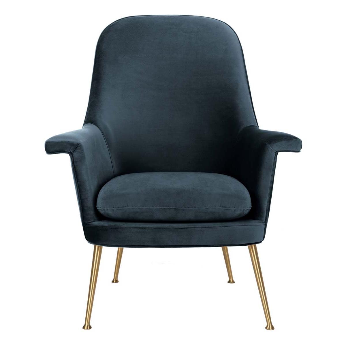 Safavieh Couture Home Aimee Retro Glam Navy Velvet Arm Chair
