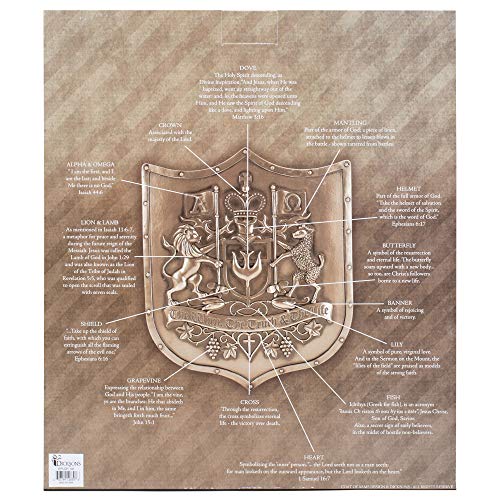 Dicksons The Way Truth Life Lion Lamb Bronzetone Shield 12 x 14 Inch Decorative Hanging Wall Plaque - Thumbnail 4