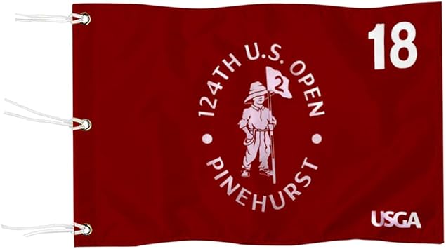 2024 US Open Pinehurst Golf Pin Flag Practic Putting Green Golf Flag For Backyard Garden Double-Sewn 600D Nylon Miniature Pin Flag Red 20"x13" Grommet