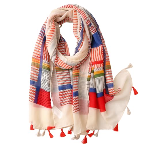 WaJuemy Travel Boho Scarf for Women Casual Lightweight Pashmina Scarves Fashion Multicolor Shawl...