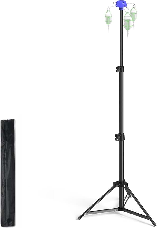 Suporte Para Soro Portátil, Suporte Para Soro Dobrável De 27 A 83" Com Altura Ajustável E Suporte Para Bolsa De Gotejamento Com 4 Ganchos, Suporte Para Soro Dobrável Para Viagem