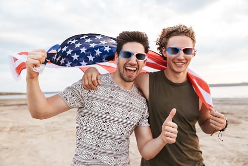 4th Of July Sunglasses American Flag Sunglasses for Independence Day Flag Day June 14th Events Sunglasses Protect Your Eyes from UV Rays Outdoor Activities Fashion Accessories Style A4