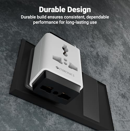 Image of Zebronics Power Plug 31 Power Extension Socket, 1440W Max, 6A Rated Input Current, Universal Sockets, Compact Design, Durable Build, Dual-Tone Finish (Pack of 2)