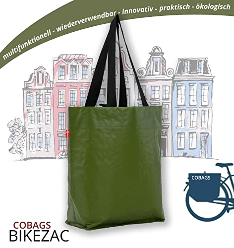 BikeZac 2.0 by Cobags | Bicycle Bag Clip-On Shopping Bag | Bicycle Shopping Bag | Pannier Rack Bag | Shopping Trolley Bag | Reusable | Recycling Bag (Cobags Simply Green) - Image 2