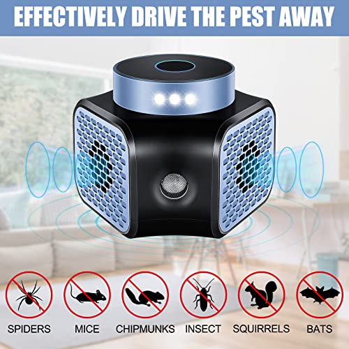 Qualirey 2 Pack Rodent Repellent Ultrasonic Mouse Repellent Plug-In Ultrasonic Pest Squirrel Repellent Rat Bat Deterrent With 9 Led Lights For House, Attic, Garage, Apartment Indoor Outdoor (Blue) #TOP3