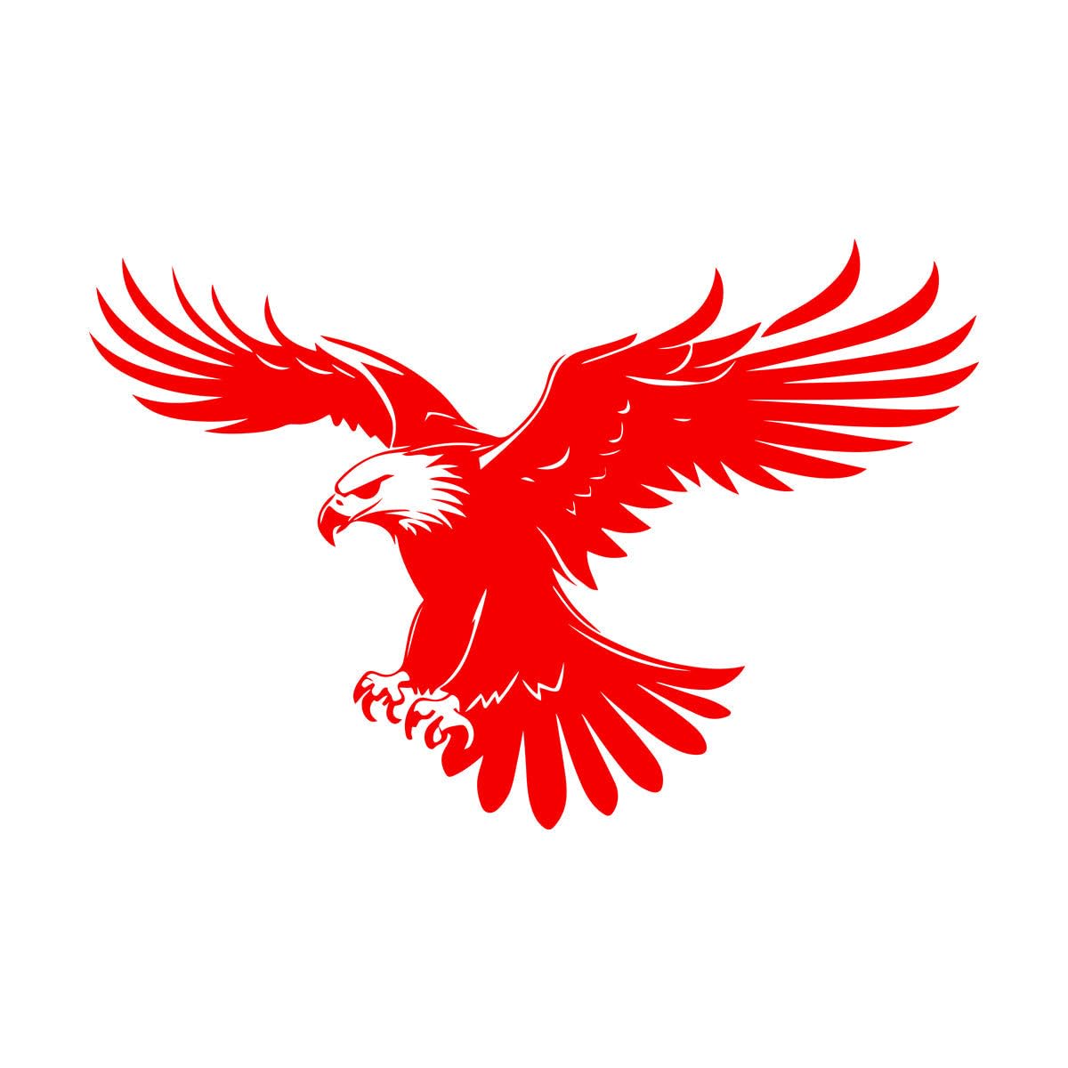 Lzhouting Stickers-29597 Mural And Wall Vinyl Decal Majestic Black Eagle 32X48.2cm Waterproof Red