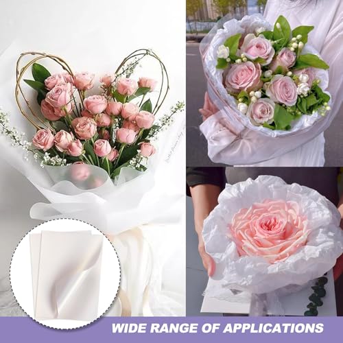 Seidenpapier Weiß Verpackungsmaterial 50x70 cm Tissue Paper Metallic Seidenpapier Weiss zum Verpacken Blumenpapier Weißes 20 Blatt