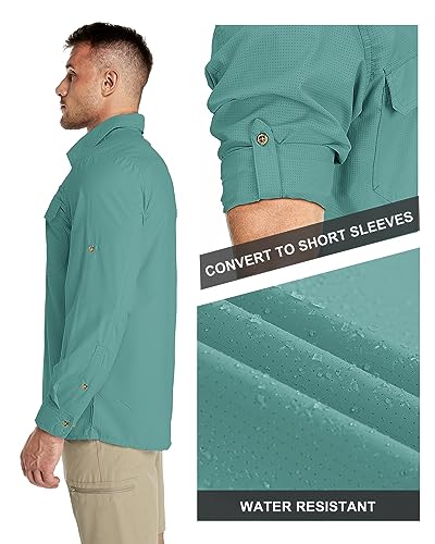 33,000ft Men's Long Sleeve Sun Protection Shirt UPF 50+ UV Quick Dry Cooling Fishing Shirts for Travel Safari Camping Hiking3