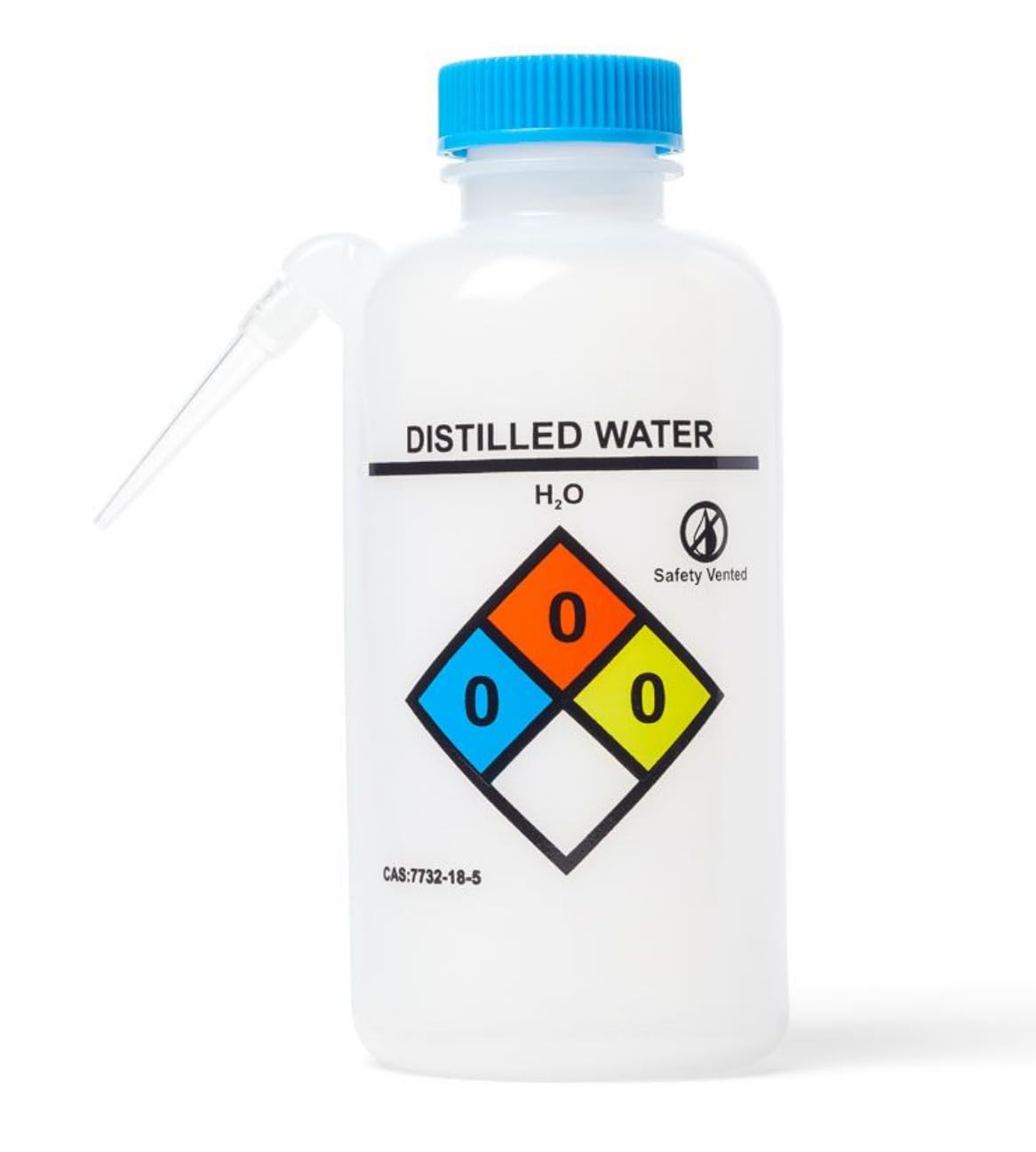 United Scientific™ UniSafe™ Leakproof Printed Distilled Water Wash Bottles, Unitary, LDPE, 500 mL | Pack of 6