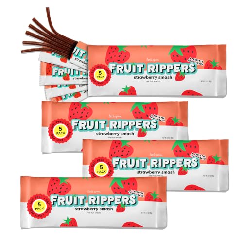 Little Spoon Strawberry Smash Fruit Rippers, 4 Pouches, 20 Packs Total