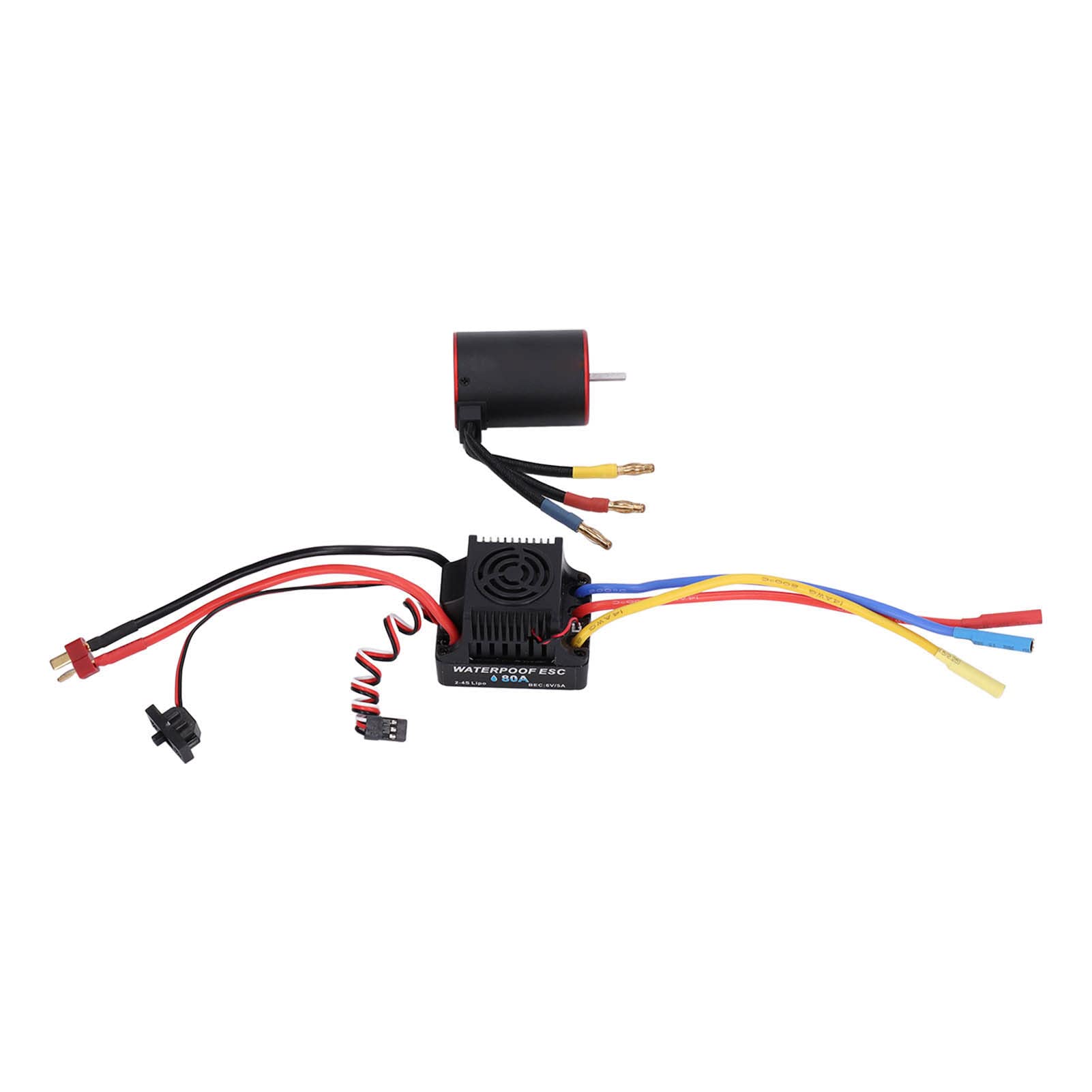 RC 3650 2300KV Motor sin escobillas 80A ESC Combo impermeable con soporte de enchufe Banana de 4mm para coche de Control remoto 1/8 1/10