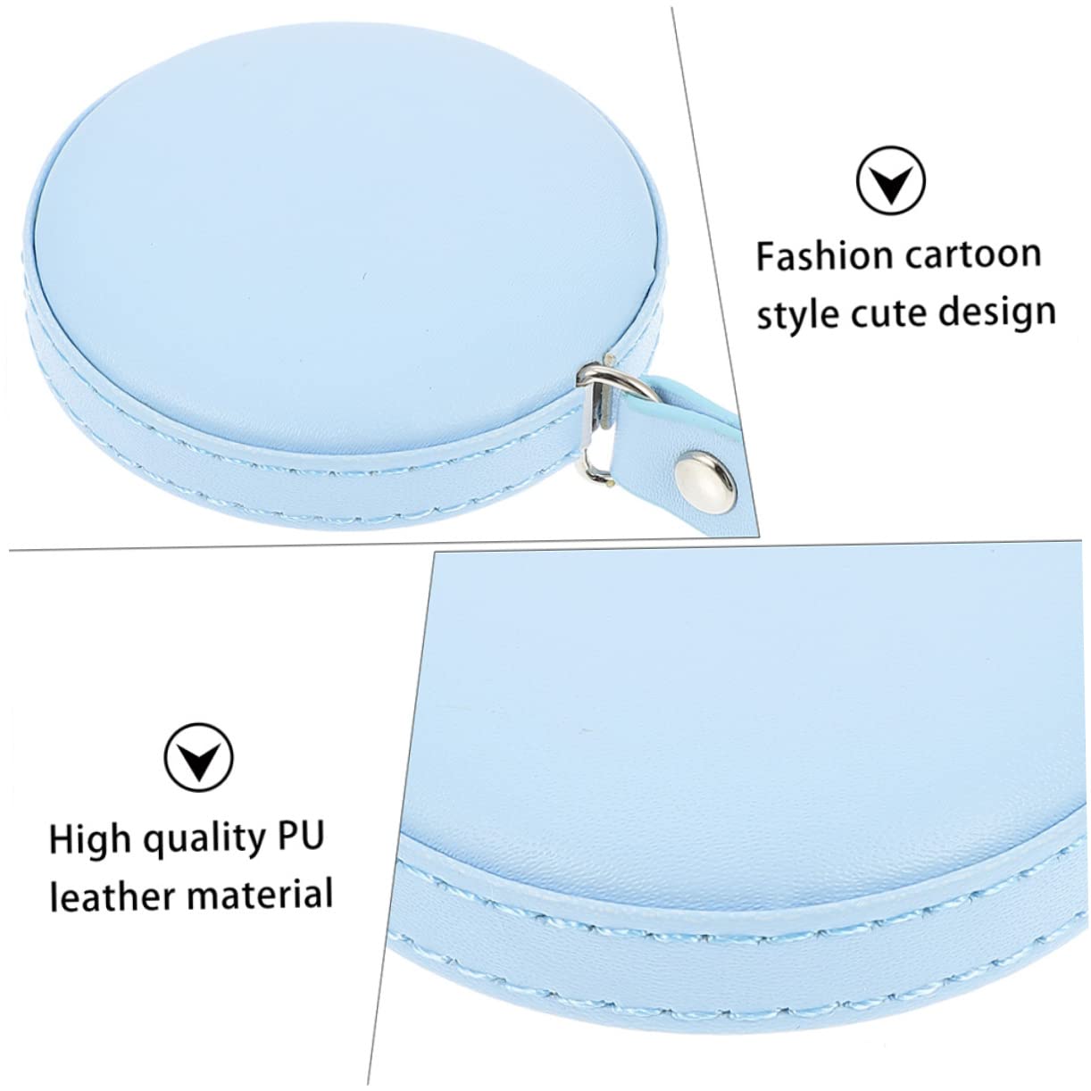 ARTIBETTER 8pcs Lightweight Measuring Tape Pu Leather Auto-Retractable for Home Sewing