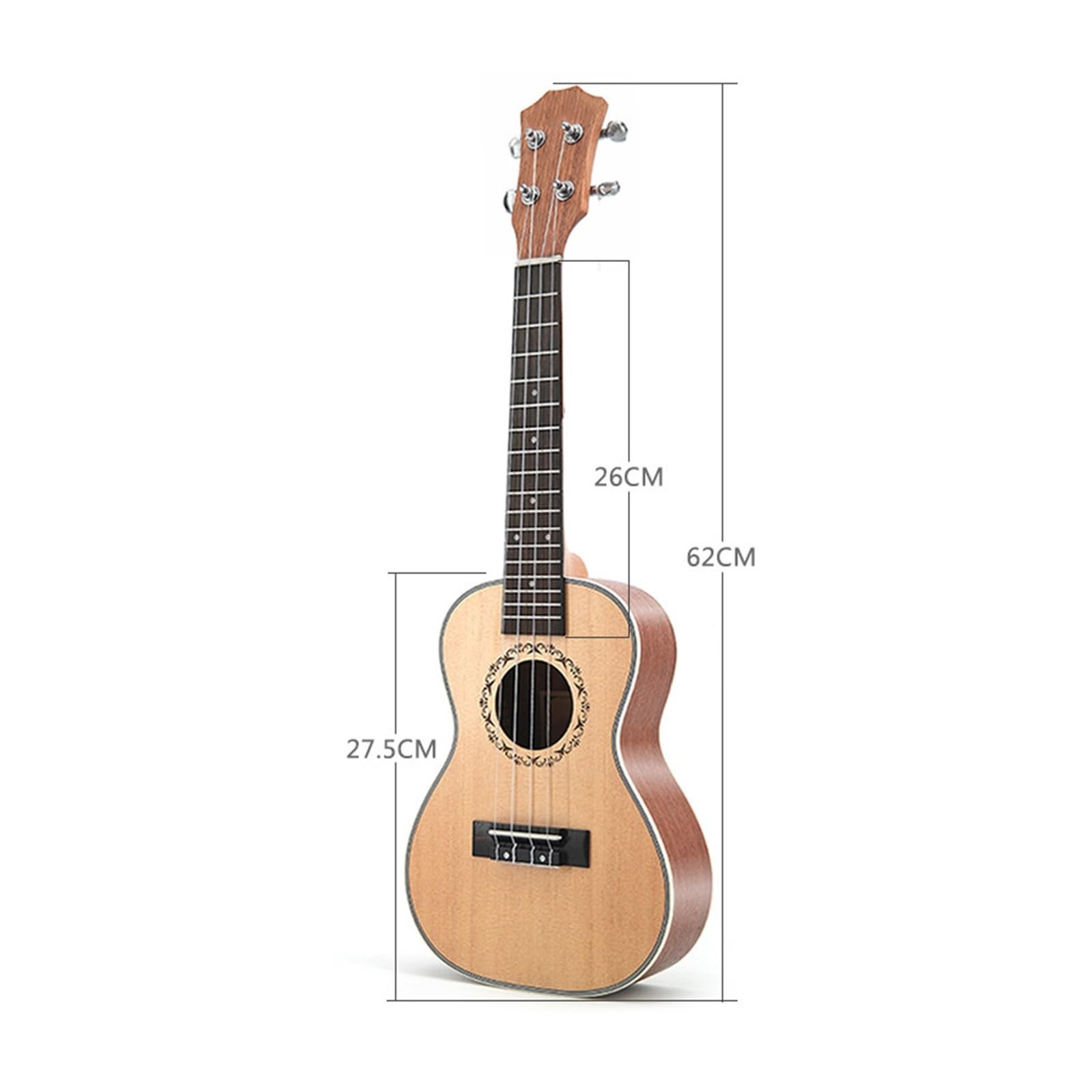 Ukulele In Abete Rosso E Sapele Da 23 Pollici Adatto Per L'uso Professionale Di Strumenti A Corda Ukulele